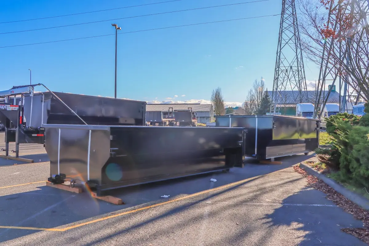 Roll-off dumpster ready for waste disposal at job site for Estate Cleanout Dumpster Rental in Gloversville